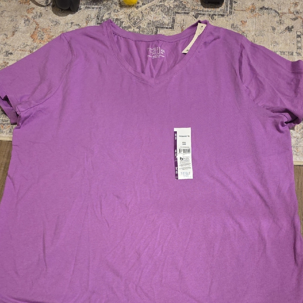 Time And Tru Lavender Short Sleeve Tee